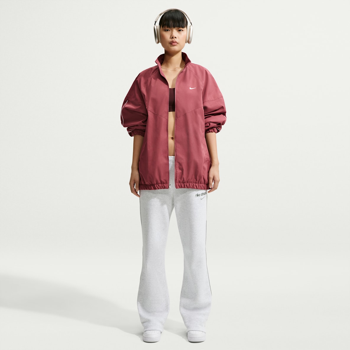 Nike Studio Fleece Medium Weight Women's Mid-Rise Open-Hem Trousers