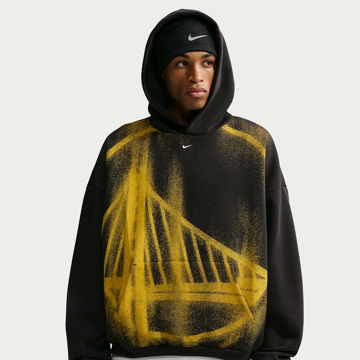 Golden State Warriors Standard Issue Basketballhættetrøje i fleece til mænd