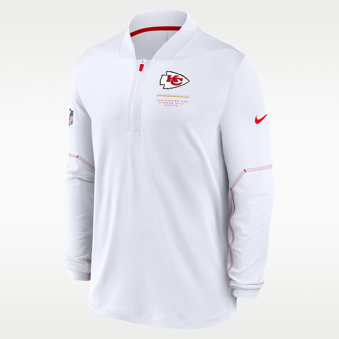 Kansas City Chiefs Sideline Playera Nike Dri-FIT de la NFL de medio cierre para hombre