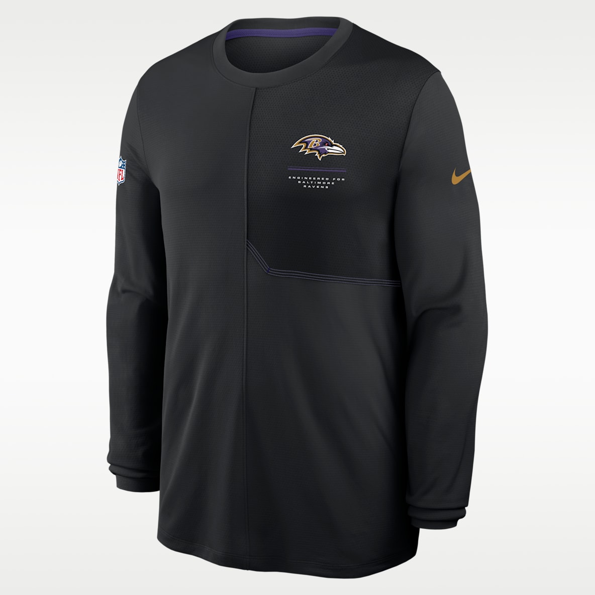 Baltimore Ravens Sideline Coach Men's Nike Dri-FIT NFL Long-Sleeve Top