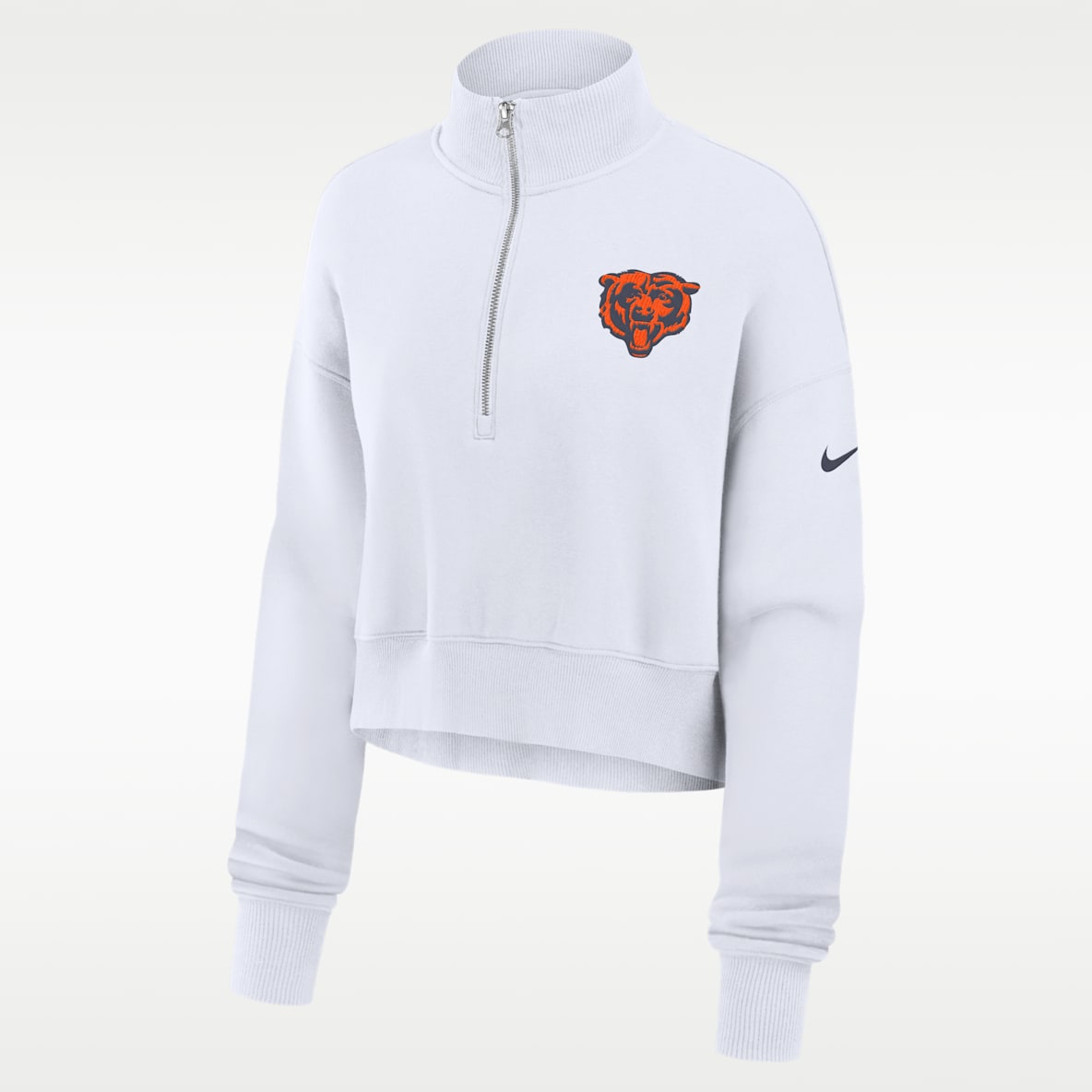 Chicago Bears Primetime Phoenix Women's Nike NFL Oversized Cropped 1/4-Zip Crew
