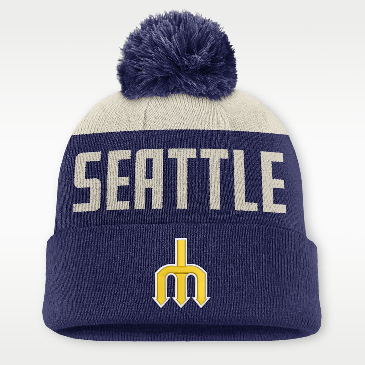 Seattle Mariners Cooperstown Peak Men's Nike MLB Cuffed Pom Beanie
