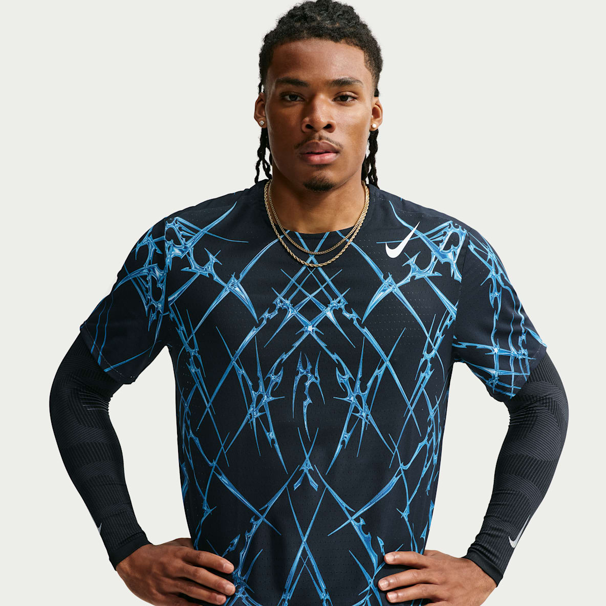 Nike AeroSwift Kortärmad löpartröja Dri-FIT ADV med tryck för män