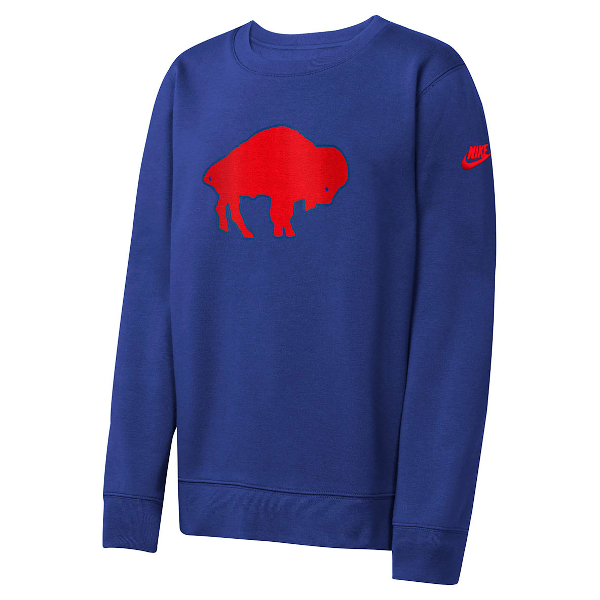Buffalo Bills Rewind Club Sudadera de cuello redondo sin cierre Nike de la NFL para niños talla grande
