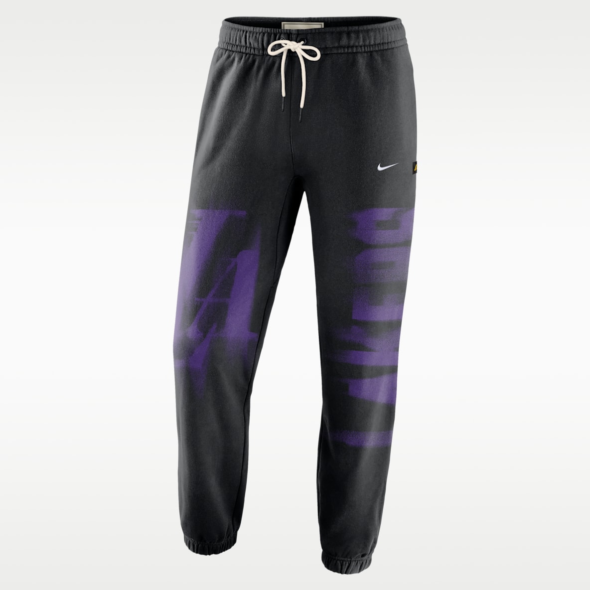Los Angeles Lakers Standard Issue Pants de básquetbol de tejido Fleece Therma-FIT para hombre