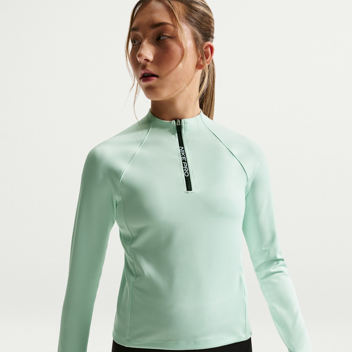Nike Pro Dri-FIT top met halflange ritssluiting voor meisjes