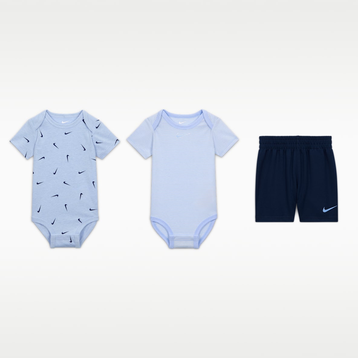 Nike Essentials Baby 3-Piece Striped Swooshfetti Set