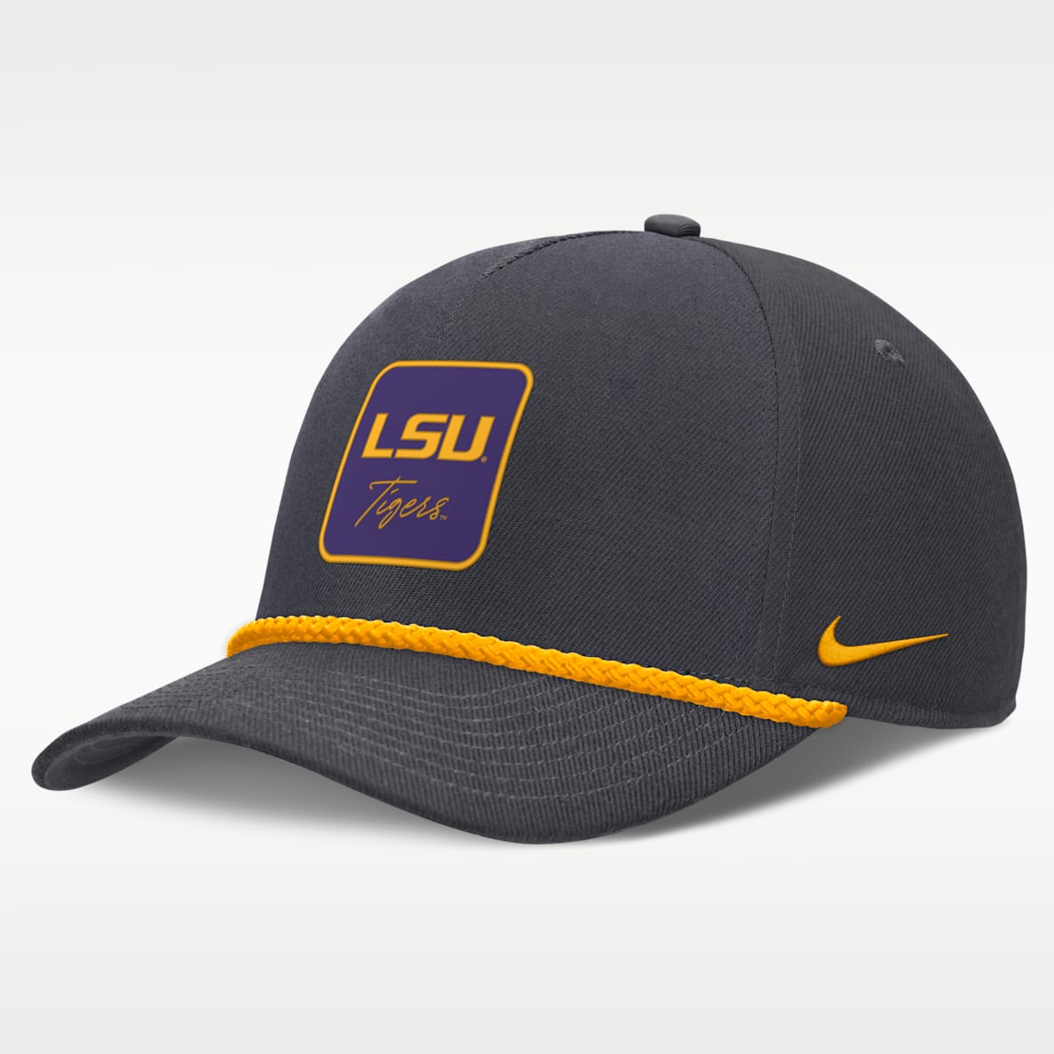 LSU Legacy Letter Rise Men's Nike Dri-FIT College A-Frame Adjustable Hat
