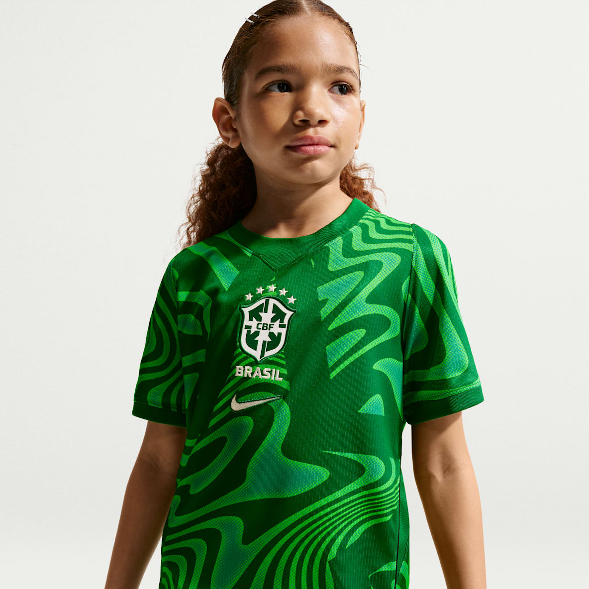 Brasil portero 2026 Stadium Jersey de fútbol de manga corta Nike Dri-FIT Replica para niños talla grande