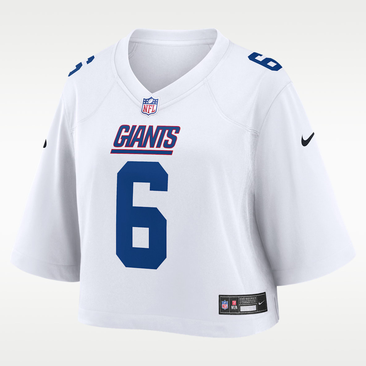 Jaxson Dart New York Giants Women's Nike NFL Cropped Tundra Game Jersey