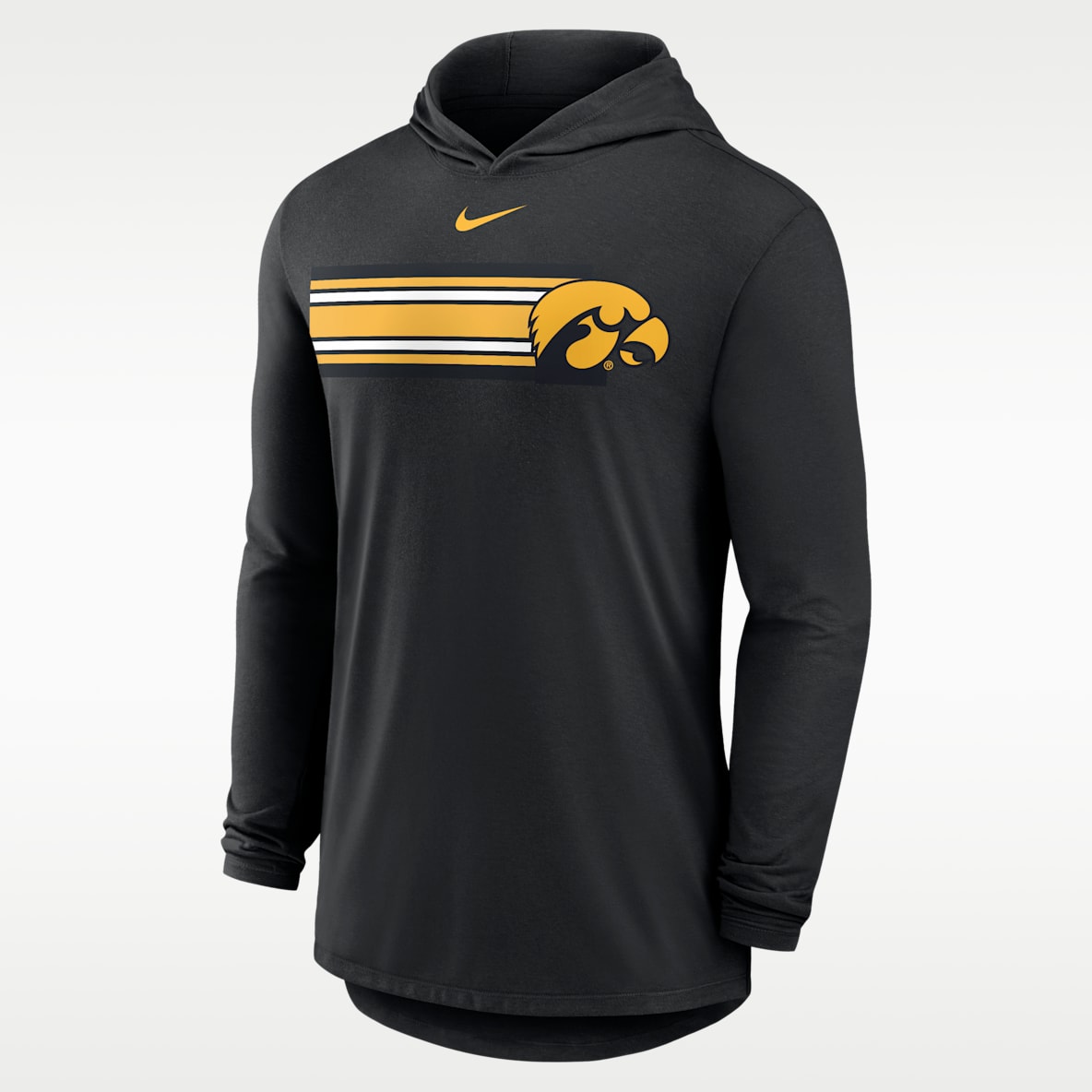 Iowa Primetime Pattern Playera universitaria Nike Dri-FIT con gorro de manga larga para hombre