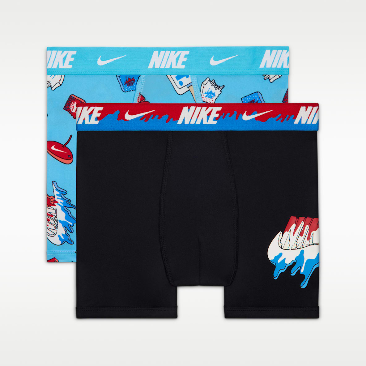 Nike Ropa interior estampada Dri-FIT para niños talla grande (paquete de 2)