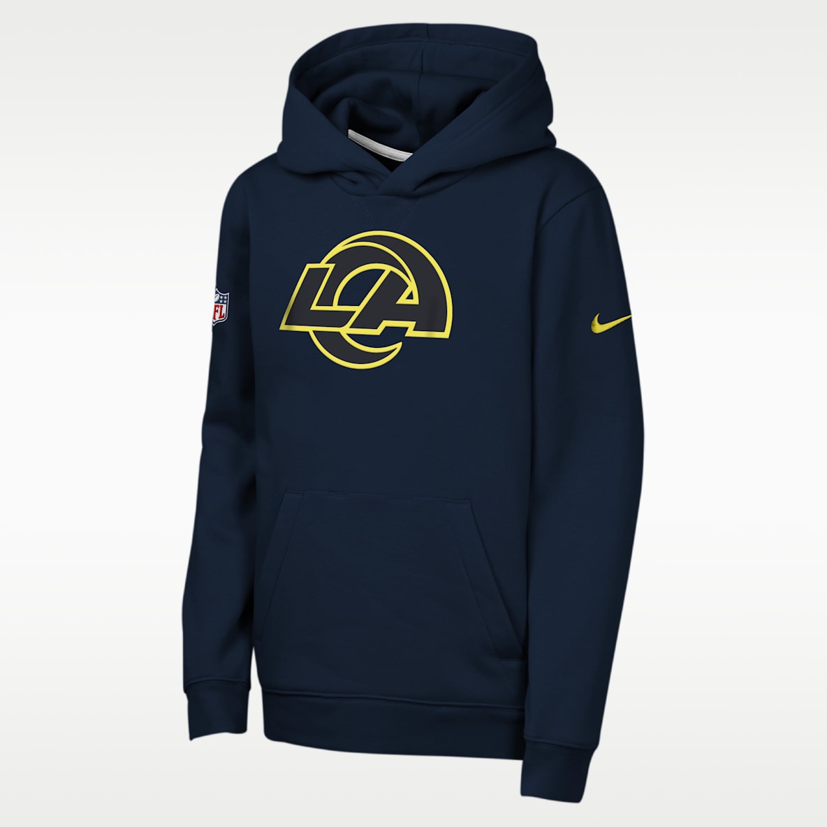 Los Angeles Rams Rivalries Collection Sideline Club Sudadera con gorro sin cierre Nike de la NFL para niños talla grande