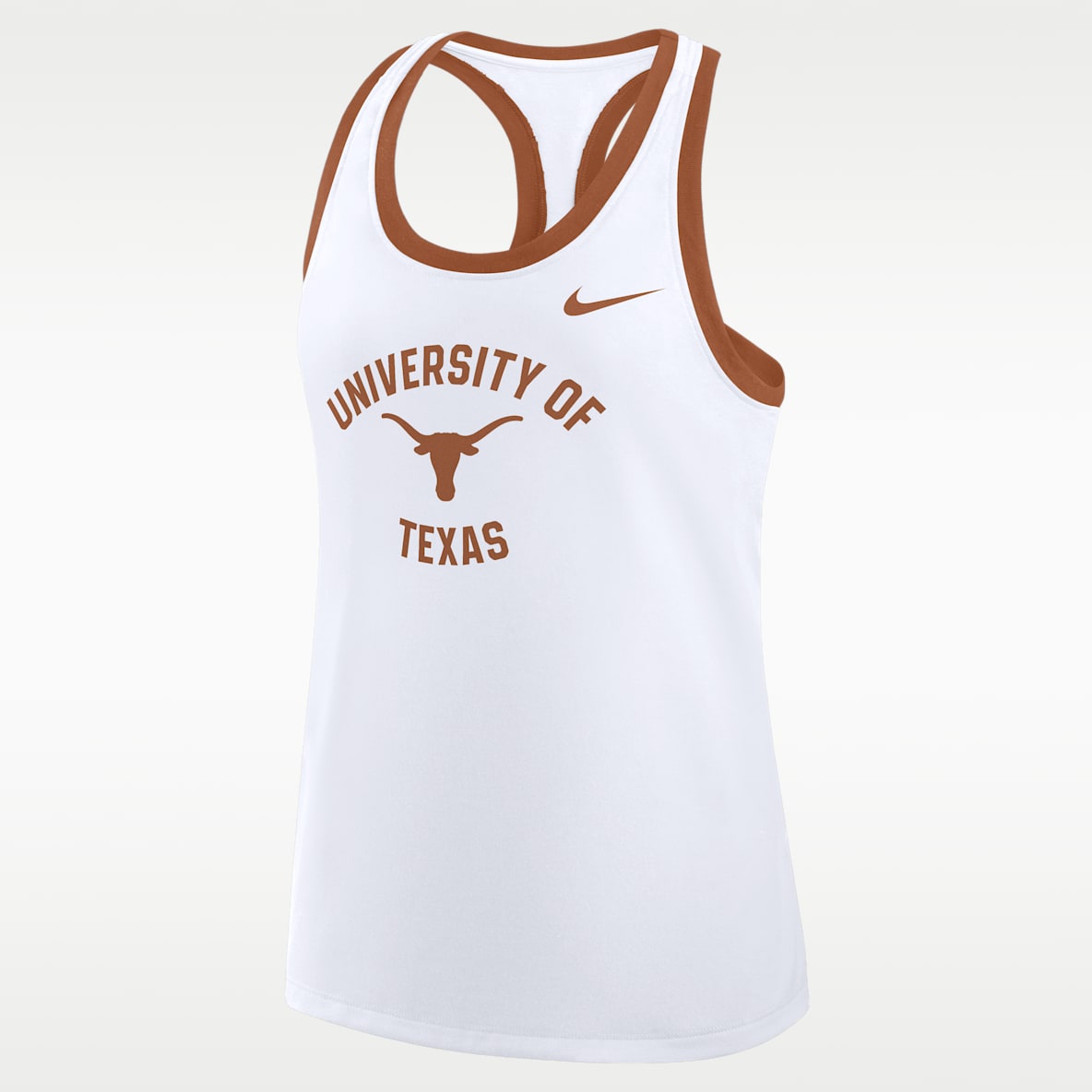 Nombre de la universidad de Texas Camiseta de tirantes universitaria Nike con espalda deportiva para mujer