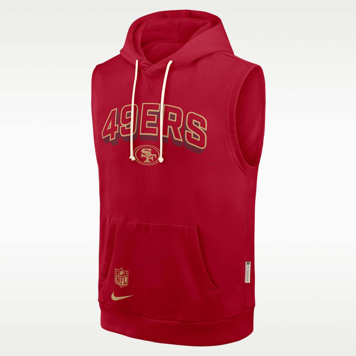 San Francisco 49ers Sideline Sudadera con gorro sin cierre sin mangas Nike Dri-FIT de la NFL para hombre