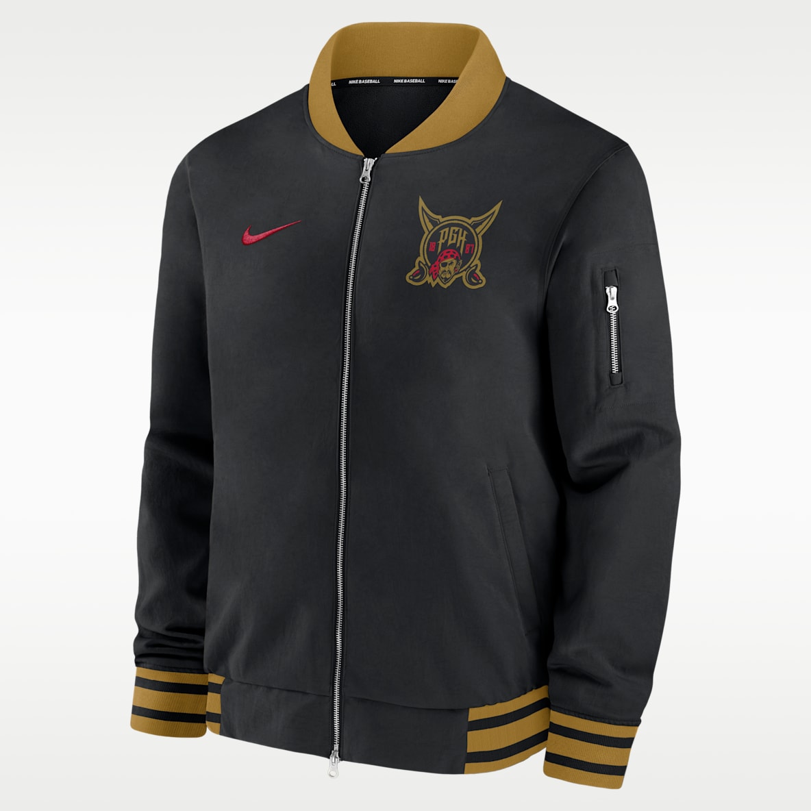 Pittsburgh Pirates Authentic Collection City Connect Men's Nike MLB Full-Zip Bomber Jacket