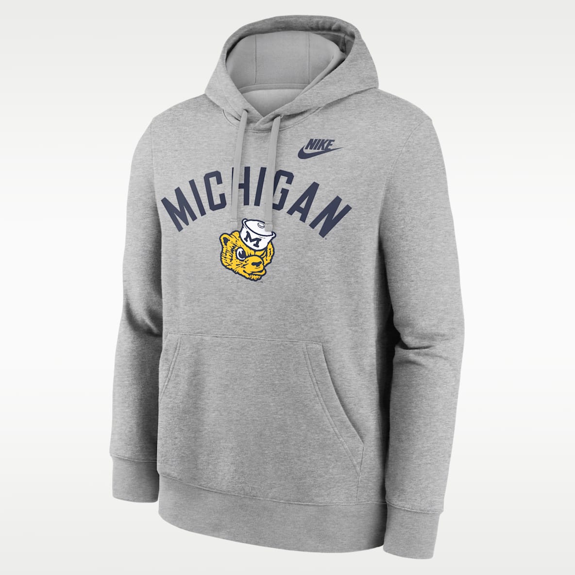 Legacy Arch Club Michigan Sudadera con gorro sin cierre universitaria Nike para hombre