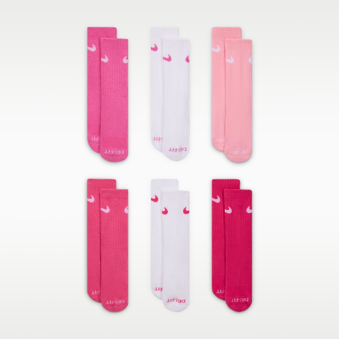 Nike Dri-FIT Performance Basics Little Kids' Crew Socks (6 Pairs)