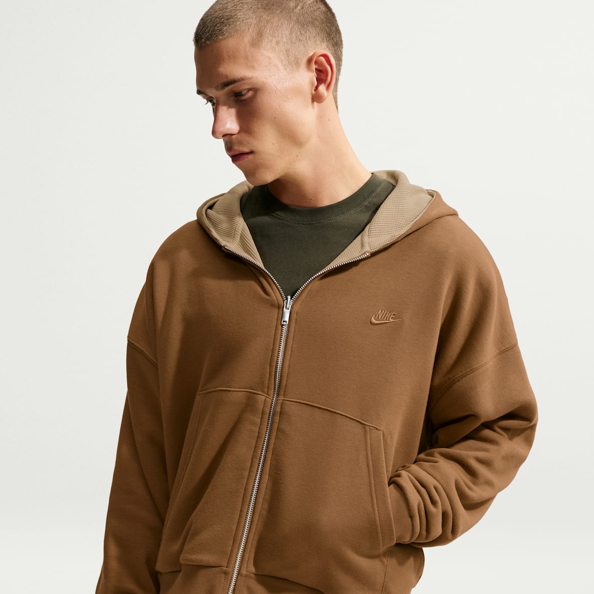 Nike Club Men's Oversized Fleece Full-Zip Reversible Hoodie