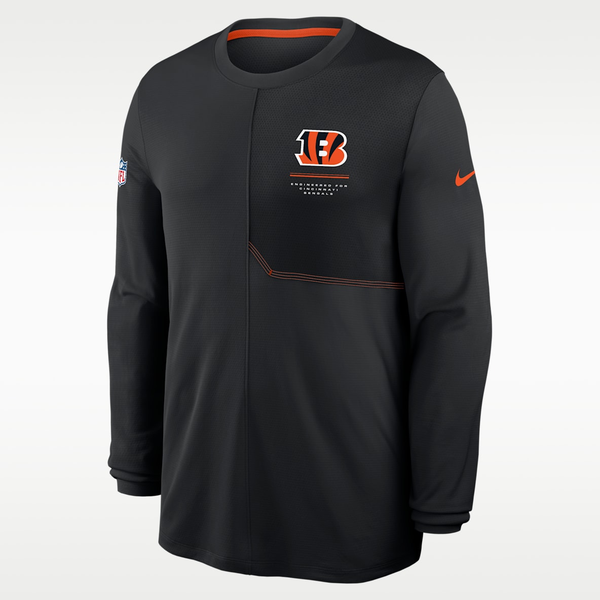 Cincinnati Bengals Sideline Coach Playera de manga larga Nike Dri-FIT de la NFL para hombre