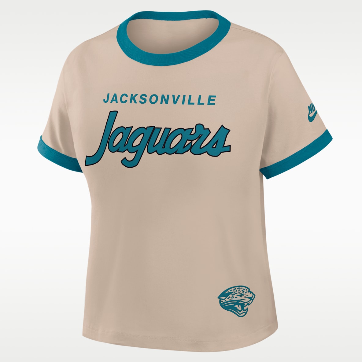 Jacksonville Jaguars Rewind Ringer Mod Women's Nike NFL Cropped T-Shirt