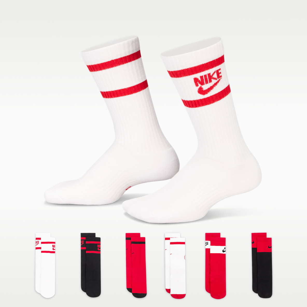 Nike Everyday Kids' Cushioned Crew Socks (6 Pairs)