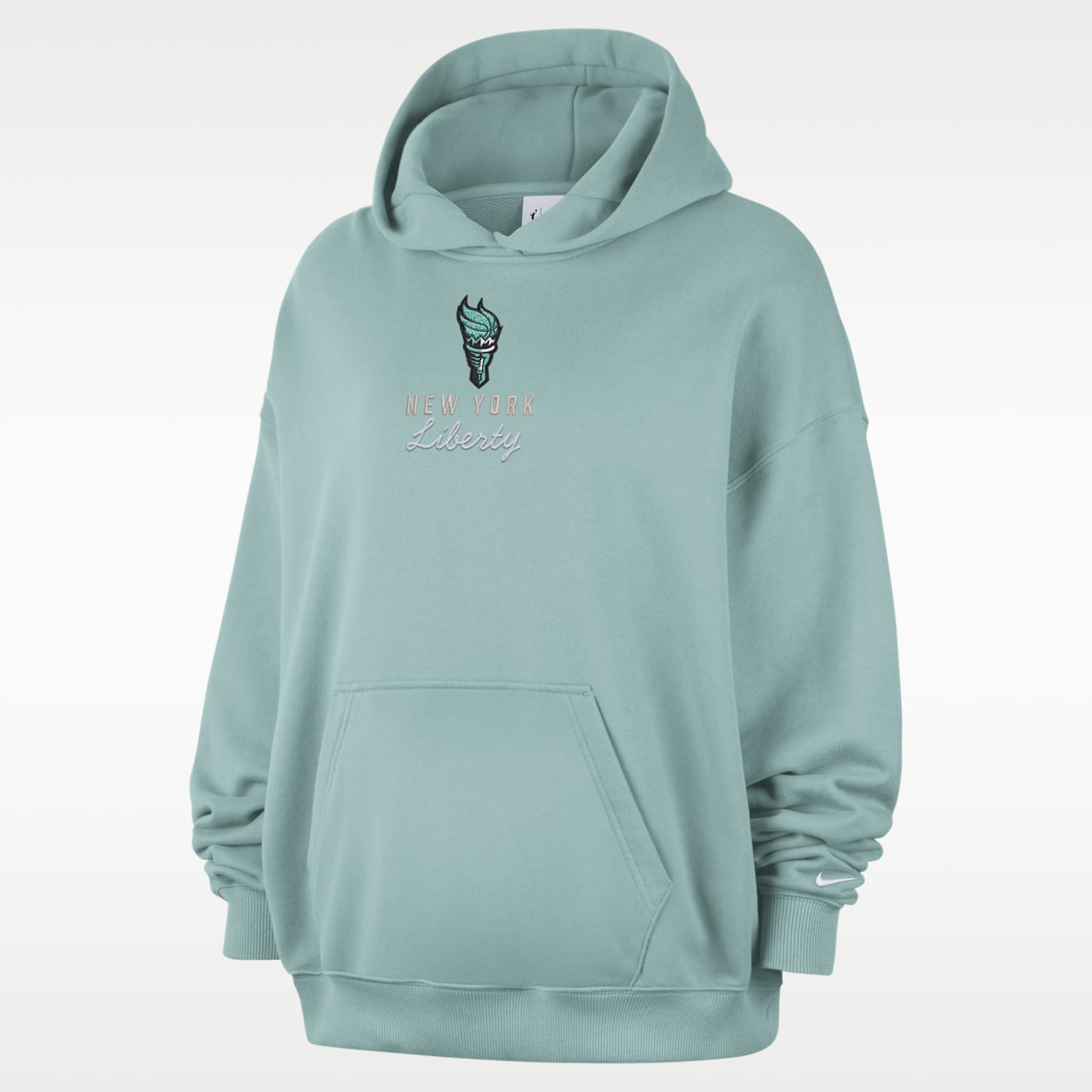 New York Liberty Sudadera con gorro sin cierre Nike de French Terry oversized para mujer