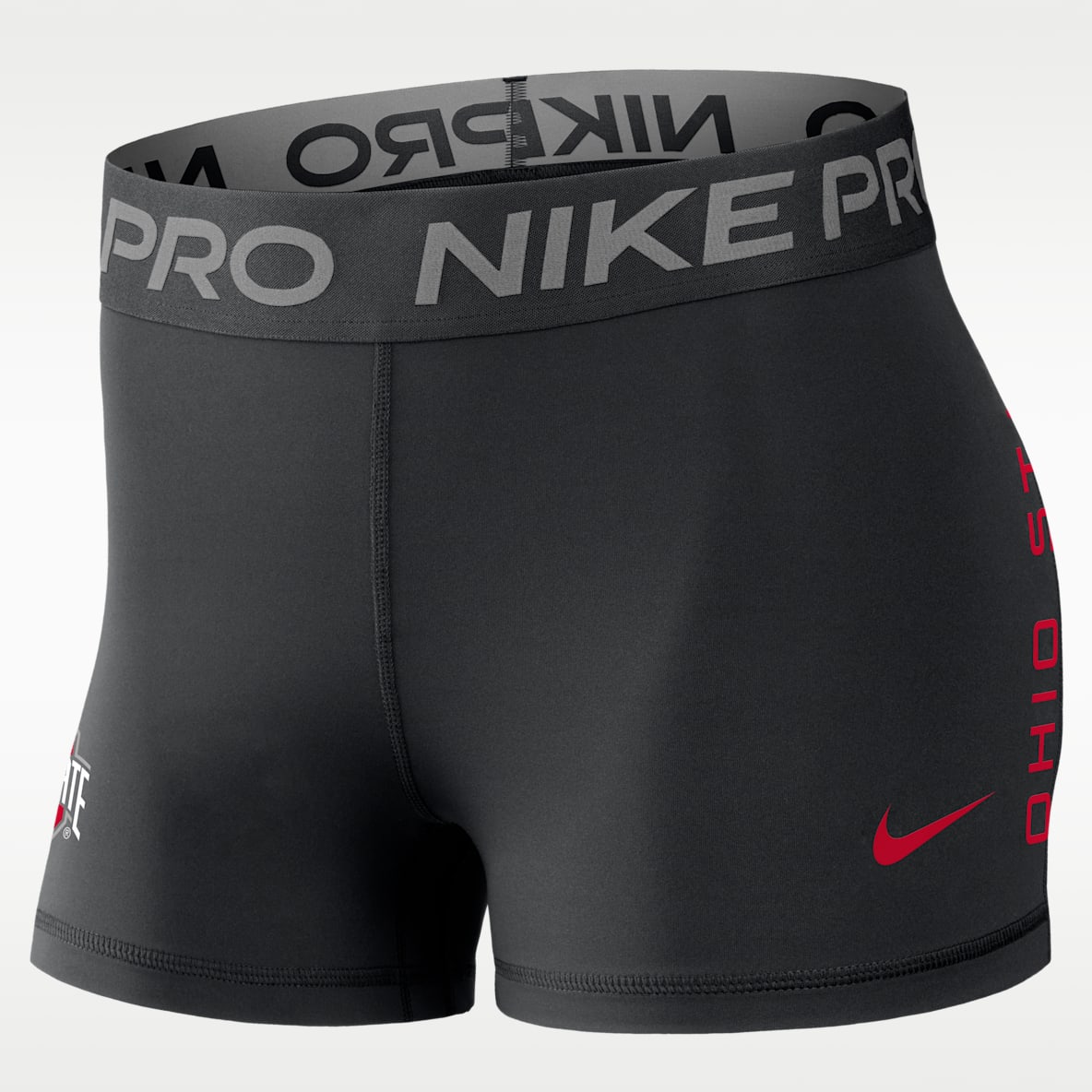 Ohio State Pro Women's Nike Dri-FIT College Mid-Rise Shorts