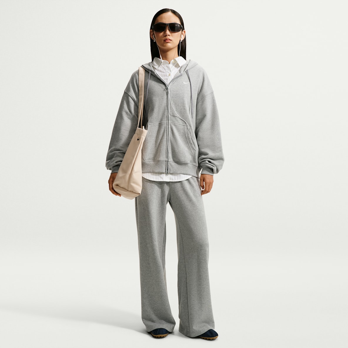 Nike Studio Fleece Lightweight 'French Terry' Women's Mid-Rise Wide-Leg Trousers