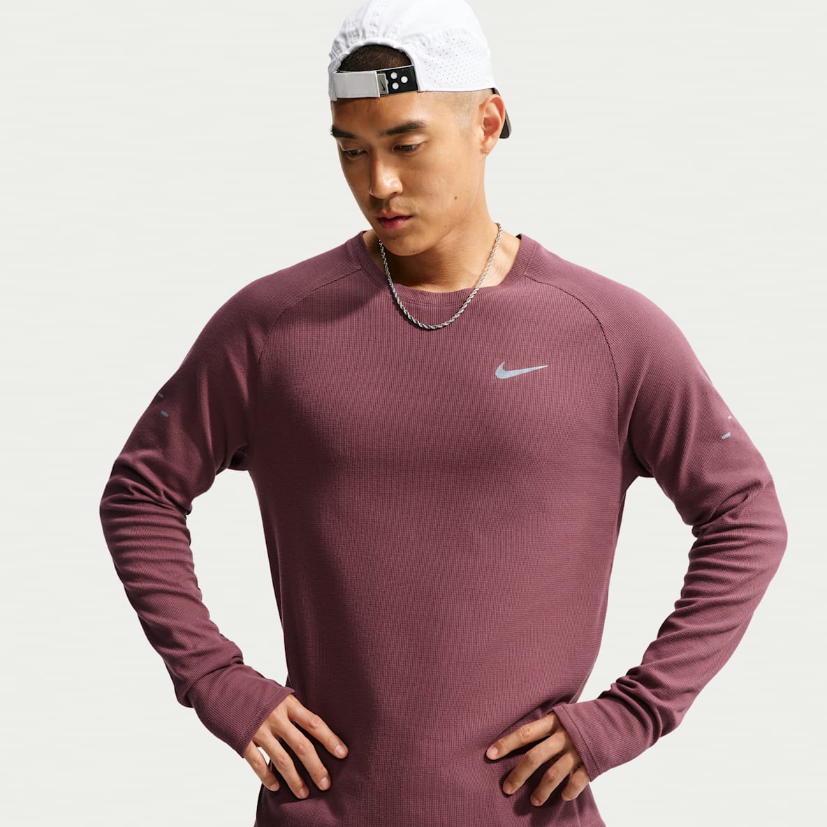 Nike Stride Sudadera de cuello redondo de correr Dri-FIT tipo waffle para hombre