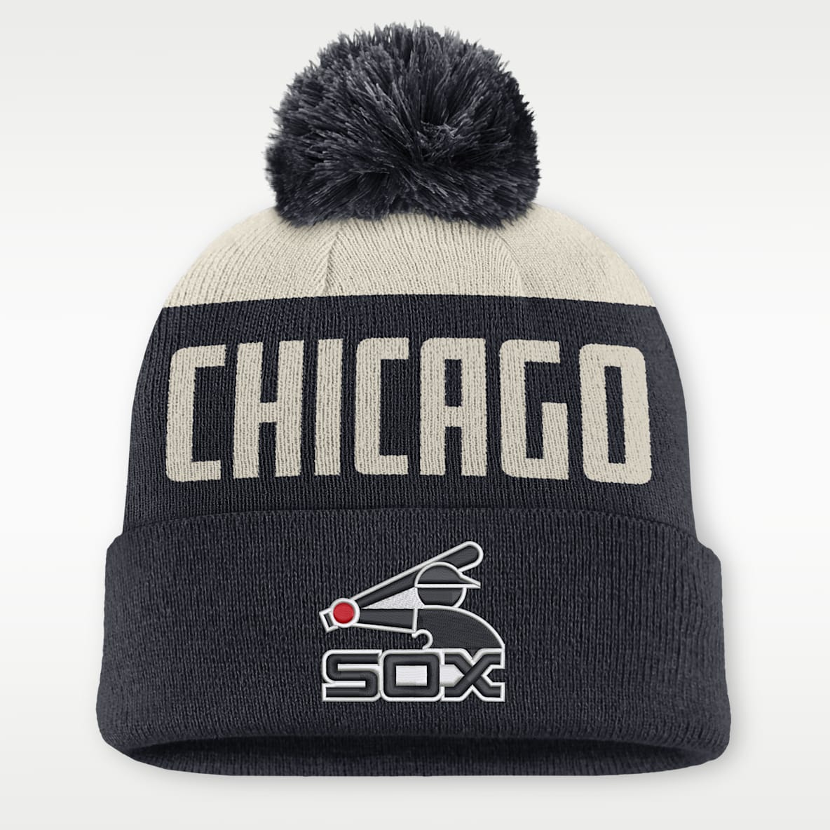 Chicago White Sox Cooperstown Peak Men's Nike MLB Cuffed Pom Beanie