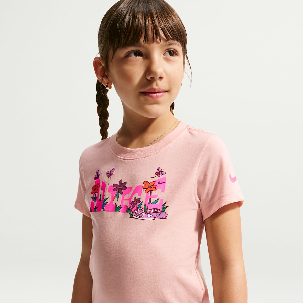 Nike T-Shirt από ζέρσεϊ ύφασμα με φλοράλ σχέδιο για μικρά παιδιά