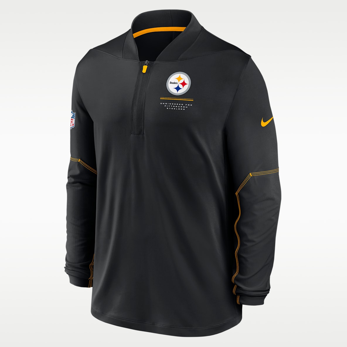 Pittsburgh Steelers Sideline Playera Nike Dri-FIT de la NFL de medio cierre para hombre