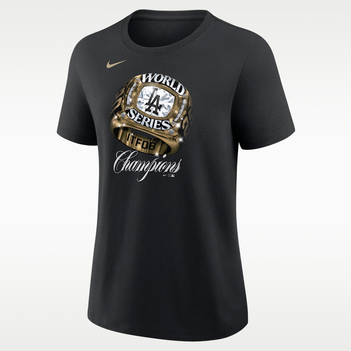 Los Angeles Dodgers 2025 World Series Champion Gold Series Women's Nike MLB T-Shirt