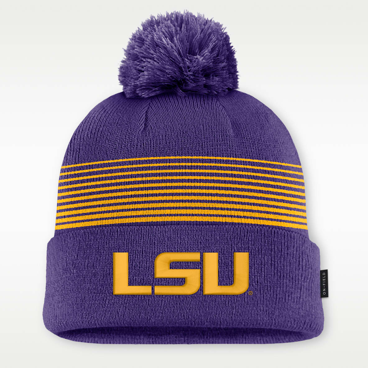 LSU Sideline Peak Men's Nike College Cuffed Pom Beanie