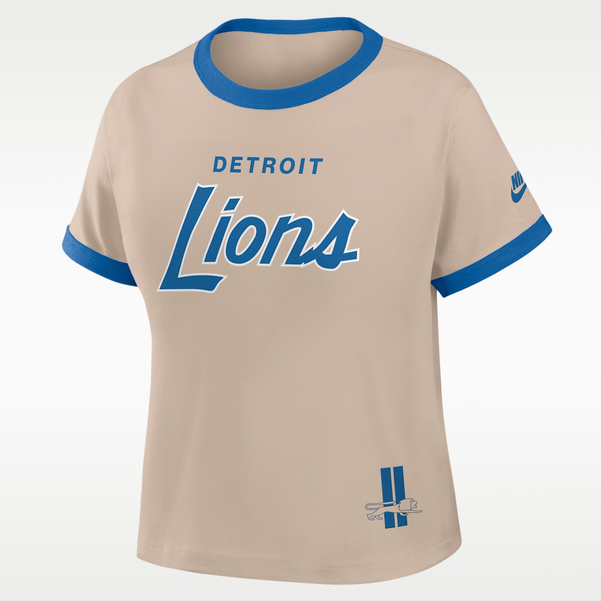 Detroit Lions Rewind Ringer Mod Women's Nike NFL Cropped T-Shirt