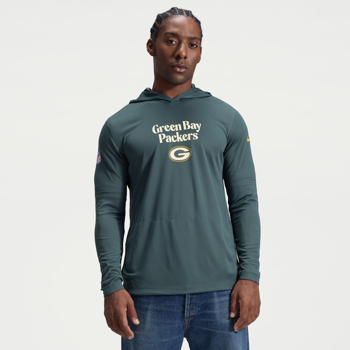 Green Bay Packers Rivalries Collection Sideline Men's Nike Dri-FIT NFL Long-Sleeve Hooded Top