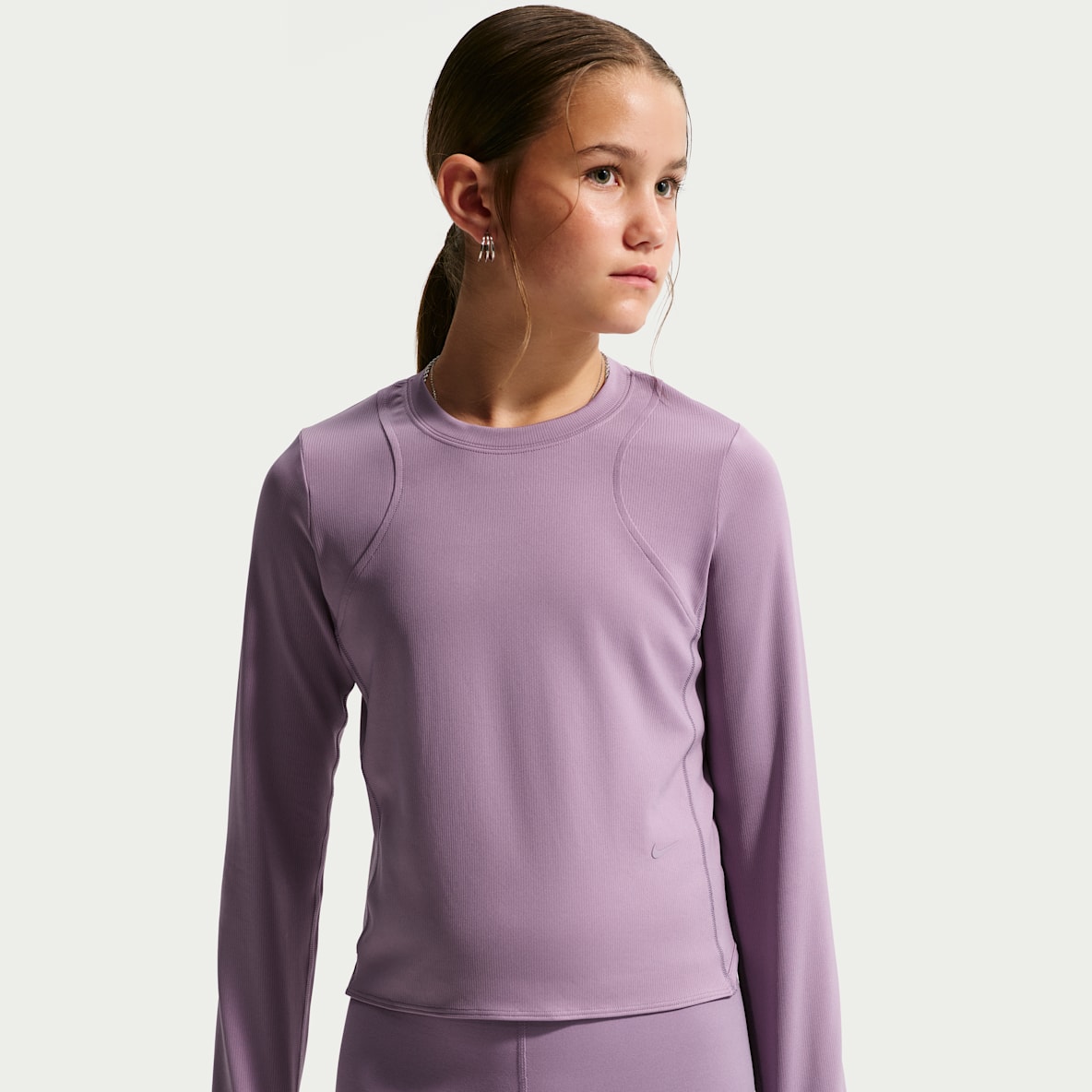 Nike Mavn Långärmad ribbstickad tröja Dri-FIT för tjejer