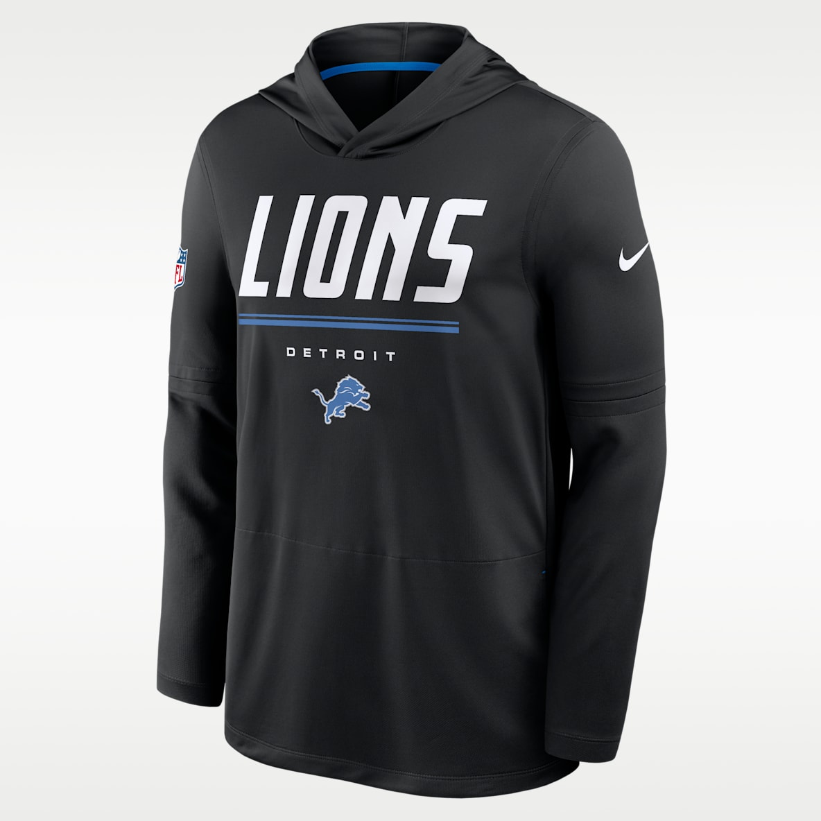 Detroit Lions Sideline Men's Nike Dri-FIT NFL Long-Sleeve Hooded Top