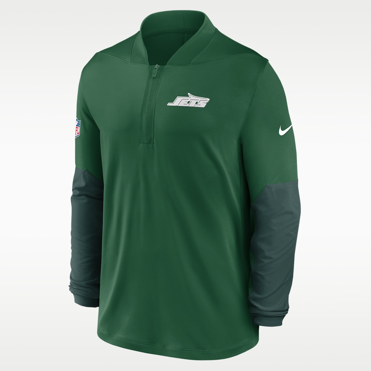 New York Jets Feel The Pressure Playera Nike Dri-FIT de la NFL de medio cierre para hombre