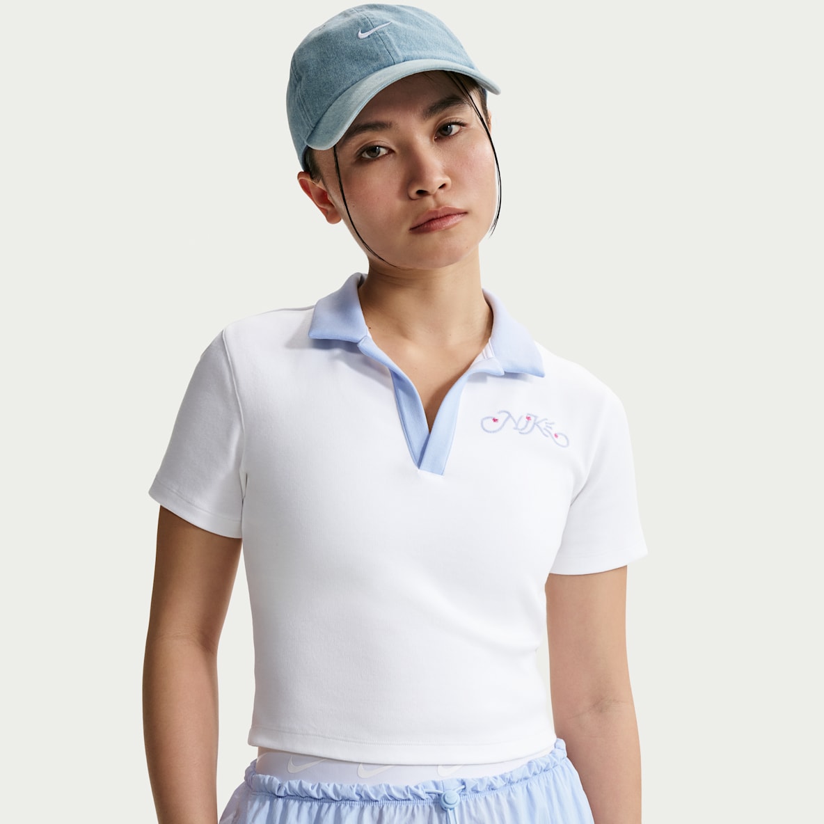 나이키 스포츠웨어 여성 반팔 폴로 크롭 탑