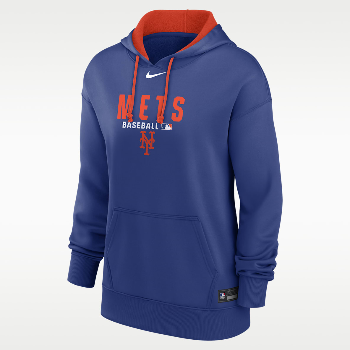 New York Mets Authentic Collection Sudadera con gorro sin cierre Nike Therma de la MLB para mujer