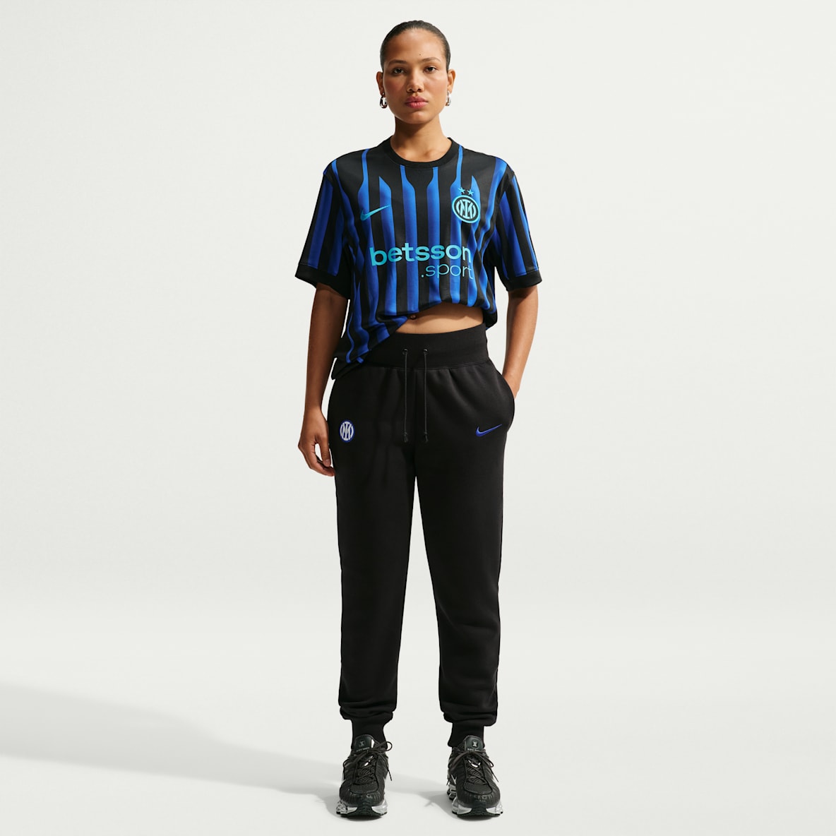 Inter Milan Phoenix Fleece Pantalon taille haute Nike Football pour femme