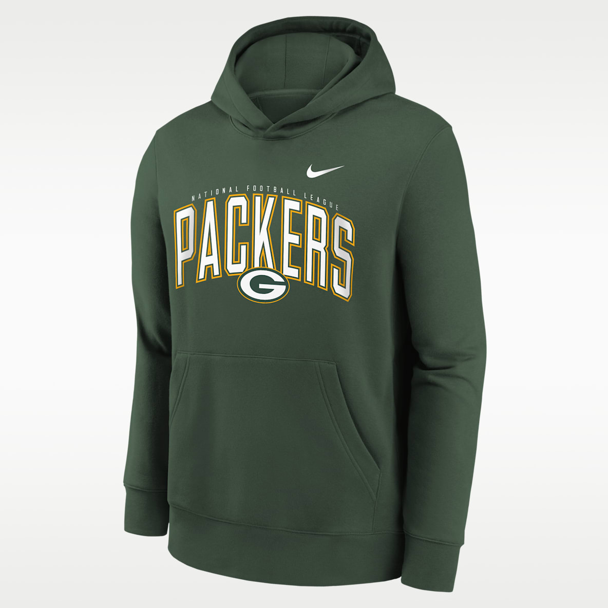 Green Bay Packers Essentials Club Logo Arch Big Kids' Nike NFL Pullover Crew