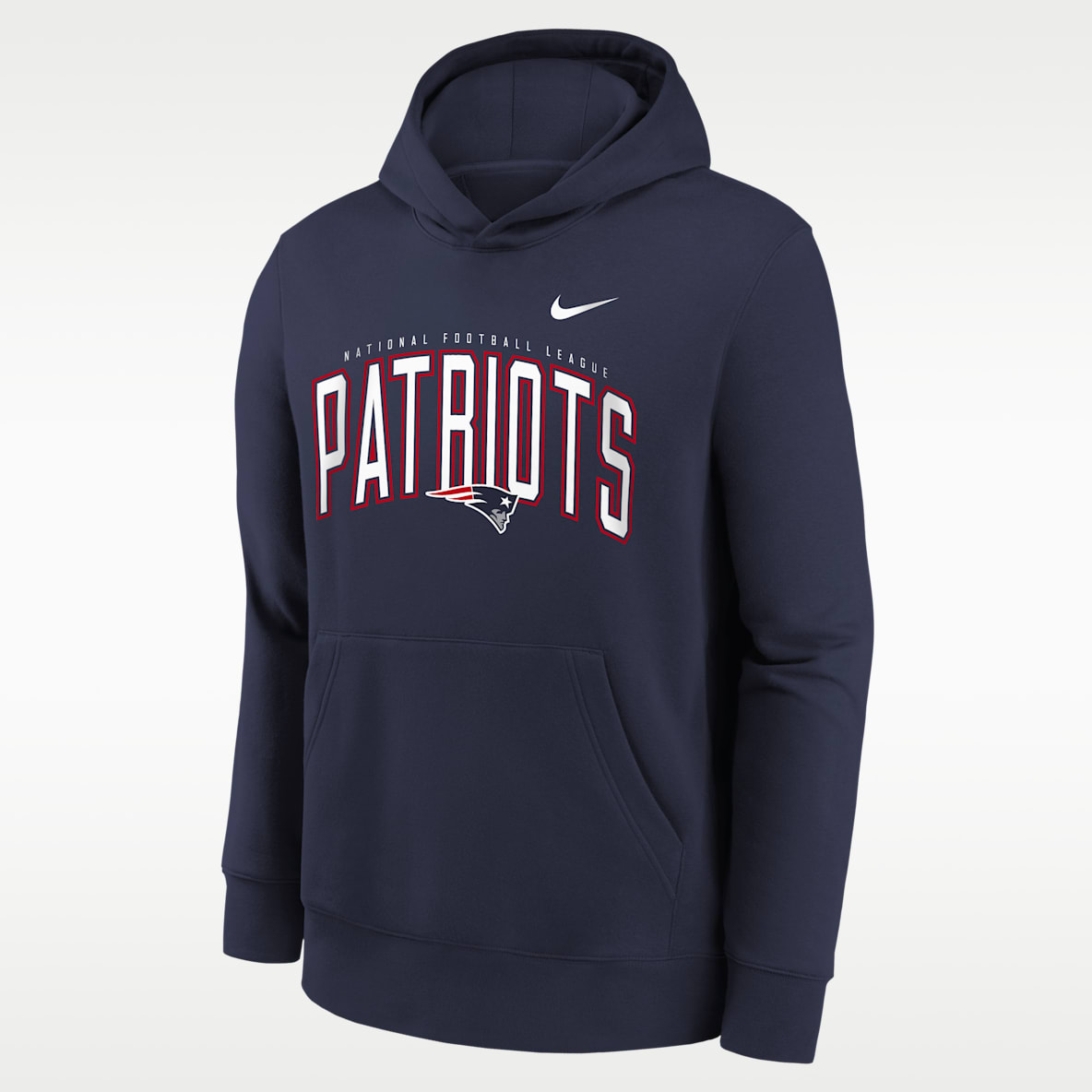 New England Patriots Essentials Club Logo Arch Big Kids' Nike NFL Pullover Crew