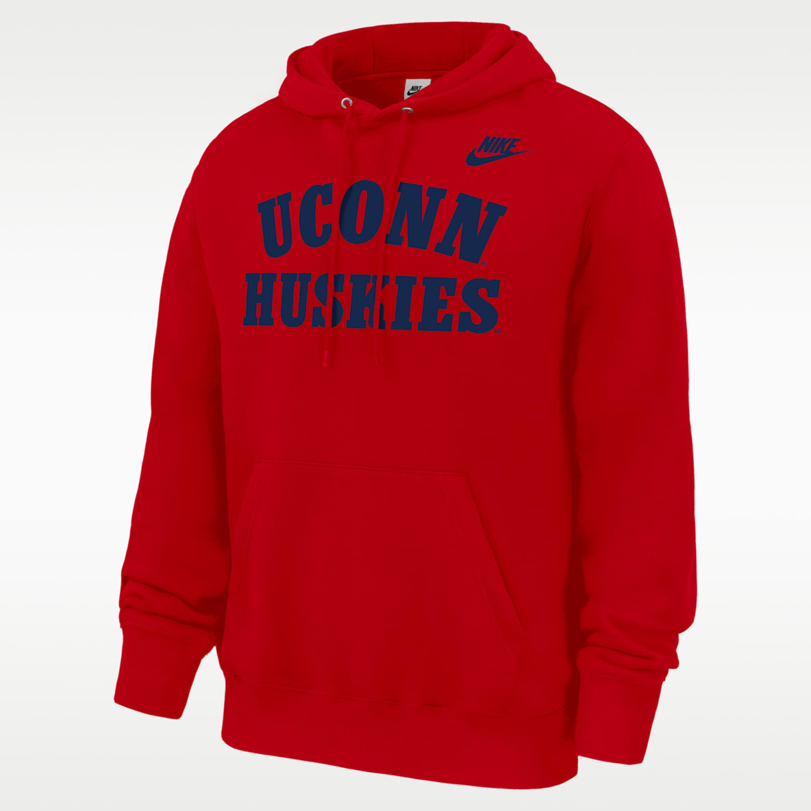 Connecticut Huskies Club Sudadera con gorro sin cierre de futbol de tejido Fleece Nike para hombre