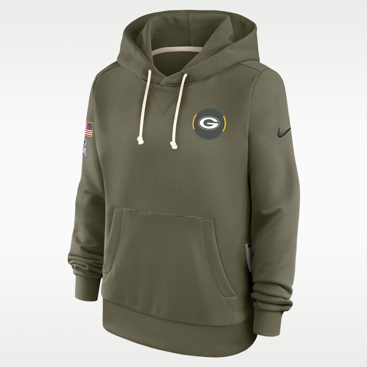 Green Bay Packers Salute to Service Sideline Women's Nike Dri-FIT NFL Pullover Hoodie