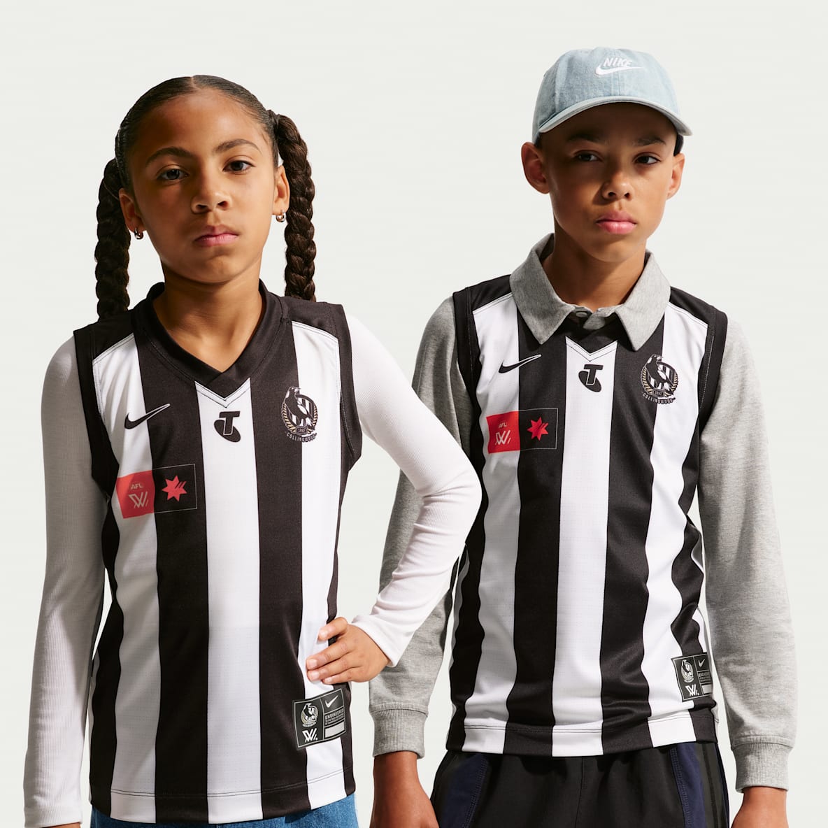 Collingwood F.C. AFLW 2026 Stadium Home Older Kids' Nike AFLW Replica Jersey