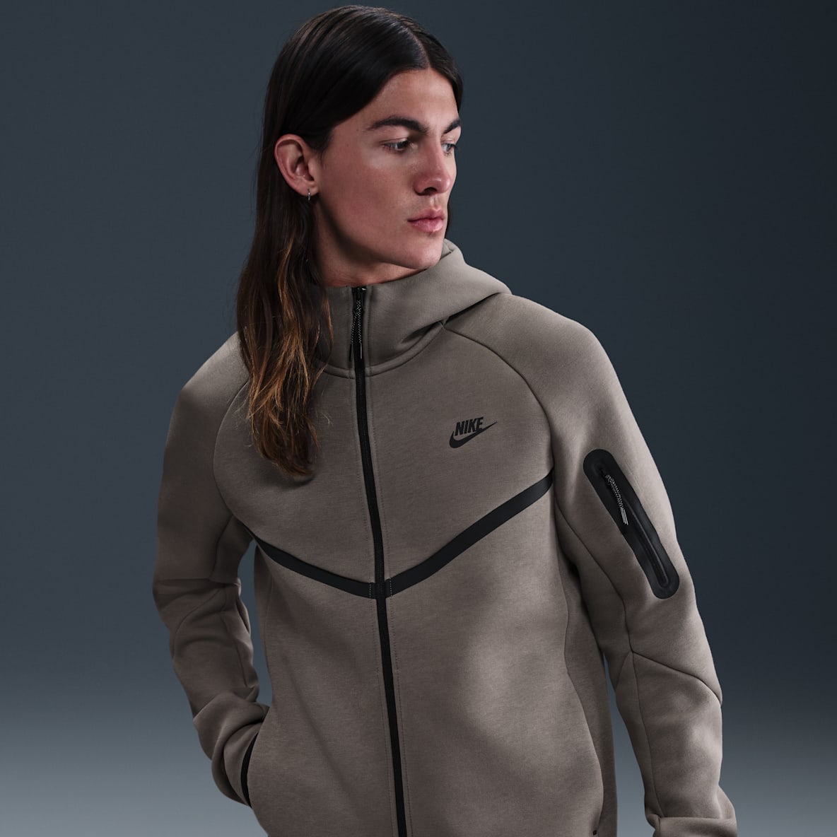 Nike Tech Chamarra Windrunner de tejido Fleece de cierre completo para hombre