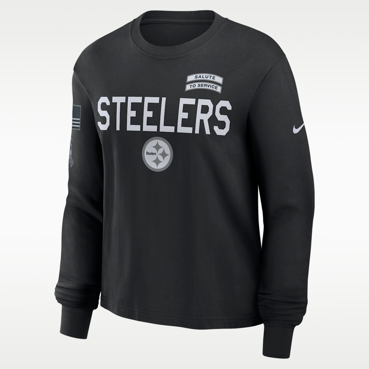 Pittsburgh Steelers Salute to Service Sideline Women's Nike Dri-FIT NFL Long-Sleeve T-Shirt